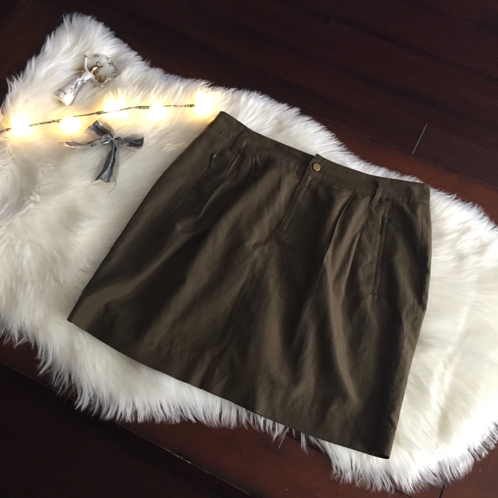 Banana Republic Green Zipper Skirt Sz 10